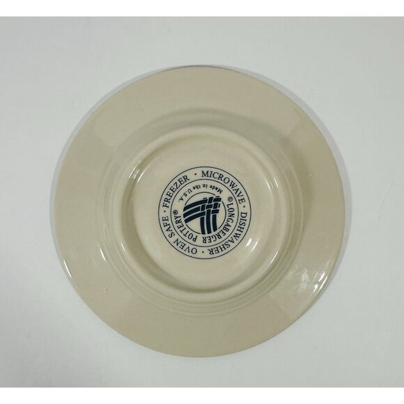Longaberger Pottery Saucer Plate Woven Traditions Classic Heritage Blue USA - Picture 8 of 8
